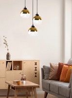 Contessa Lampa Wisząca Talerz Czarny 3X40 E27 Klosz Złoty