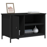 vidaXL Szafka pod TV, czarna, 80x40x50 cm, materiał drewnopochodny