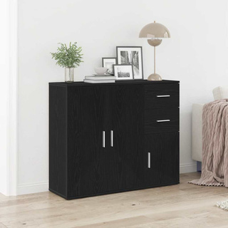 Komoda Czarny Dąb 91x29,5x75 cm Drewno konstrukcyjne