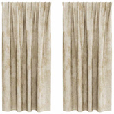 Zasłony z weluru z zasłonami 2 pcs Kremowy 175 x 140 cm Aksamit