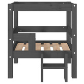 vidaXL Legowisko dla psa, szare, 55,5x53,5x60 cm, lite drewno sosnowe