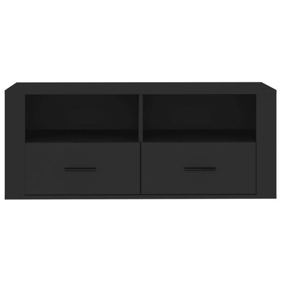 vidaXL Szafka pod TV, czarna, 100x35x40 cm, materiał drewnopochodny