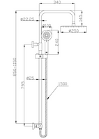 Deszczownia Imola Exe z baterią termostatyczną chrom  Invena