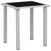 vidaXL Leżaki ze stolikiem, 2 szt., aluminium, kremowe
