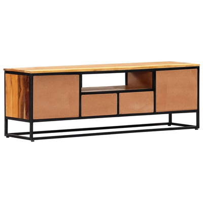 vidaXL Szafka pod TV, 120x30x40 cm, lite drewno odzyskane i stal