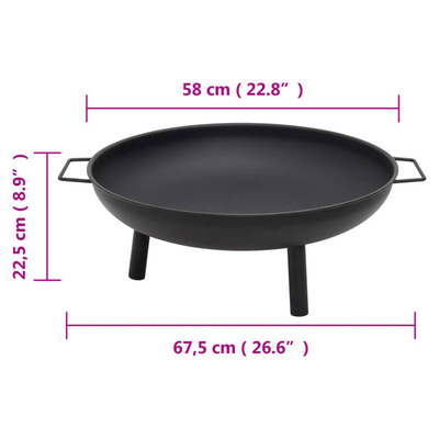 vidaXL Palenisko, 67,5x58x22,5 cm, stal