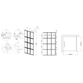 Kabina walk-in ii 110x200cm geometryczna 8mm shiny-glass czarny AK-32-117-S Invena