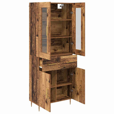 Highboard 2 szt. Stare drewno 69,5 x 34 x 180 cm