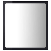 vidaXL Lustro łazienkowe LED, wysoki połysk, czarne, 40x8,5x37 cm