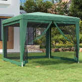 vidaXL Namiot imprezowy z 4 ścianami z siatki, zielony, 3x3 m, HDPE