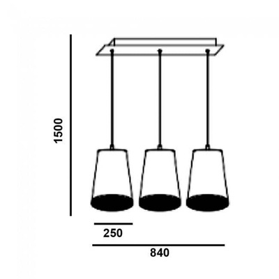 Lampa wisząca BETON 3xE27 150cm