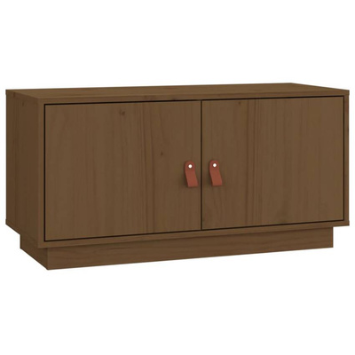 vidaXL Szafka pod TV, miodowy brąz, 80x34x40 cm, lite drewno sosnowe