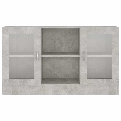 Witryna, szarość betonu 120x30,5x70 cm, materiał drewnopochodny