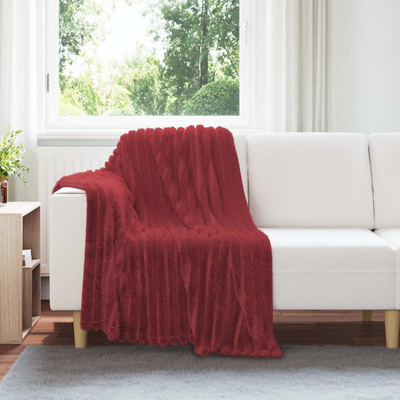 Koce narzutowe 6 pcs Bordeaux Czerwony 150 x 130 cm Polar