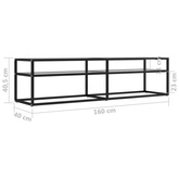vidaXL Szafka pod TV, przezroczysta, 160x40x40,5 cm, hartowane szkło