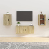 vidaXL Wiszące szafki telewizyjne, 2 szt., dąb sonoma, 40x34,5x60 cm