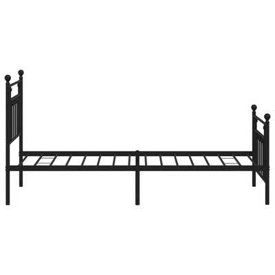 Metalowa rama łóżka z wezgłowiem i zanóżkiem, czarna, 80x200 cm wariant 4
