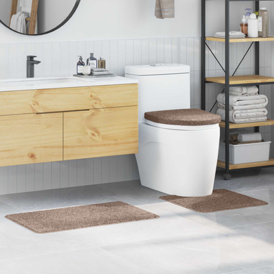 Zestaw mat łazienkowych antypoślizgowych 3 pcs Brązowy PP