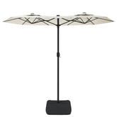 Podwójny parasol ogrodowy, piaskowy, 316x145 cm