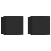 vidaXL Wiszące szafki telewizyjne, 2 szt., czarne, 30,5x30x30 cm