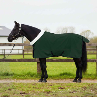 Koc dla Koni Pełny ciemnozielony 155 cm Polarowy fleece