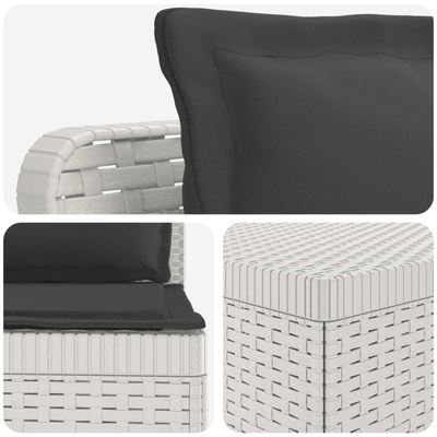 5-osobowa sofa ogrodowa z poduszkami w stylu rattanowym PP