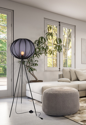 MELLOW lampa podłogowa czarny 1x40W E27 abażur 52 czarny kula 51-41944   