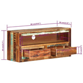 vidaXL Szafka pod TV, 88x30x40 cm, lite drewno z odzysku