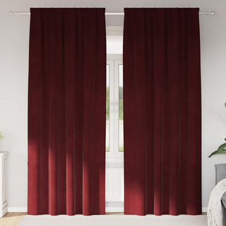Zasłony zaciemniające 2 pcs Czerwone wino 140 x 260 cm Aksamit