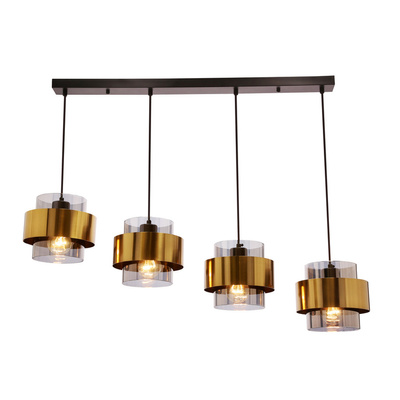 Lampa wisząca z abażurami Spiega czarna mosiężna do salonu nad stół