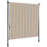 vidaXL Roleta zewnętrzna, żółto-biała, 150x270 cm, tkanina i stal