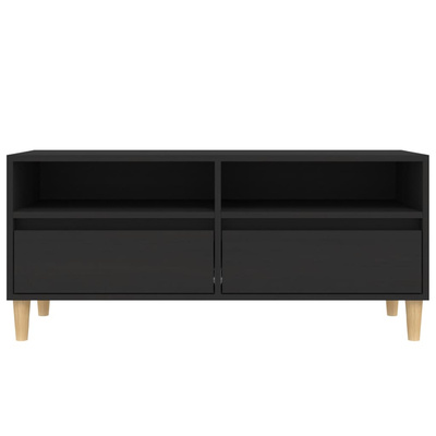 vidaXL Szafka pod TV, czarna, 100x34,5x44,5cm, materiał drewnopochodny