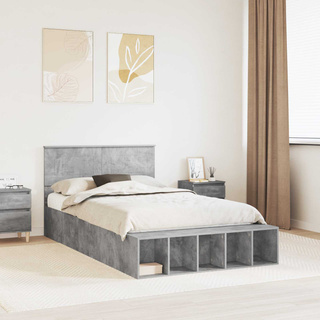 Ramka łóżka Betonowy szary 120 x 190 cm Drewno inżynieryjne