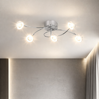 Lampa sufitowa Vinola reflektor regulowana 5-punktowa LED do salonu metalowa
