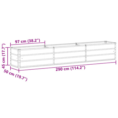 Donica Antracyt 290 x 50 x 45 cm Stal Galwanizowana