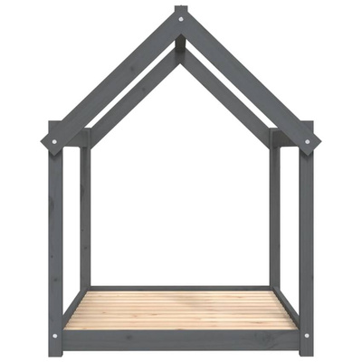 vidaXL Legowisko dla psa, szare, 111x80x100 cm, lite drewno sosnowe