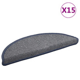 Maty na schody 15 szt. 56x17x3 cm, jasnoszare i niebieskie, półokrągłe
