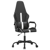 vidaXL Masujący fotel gamingowy, biało-czarny, sztuczna skóra model standard