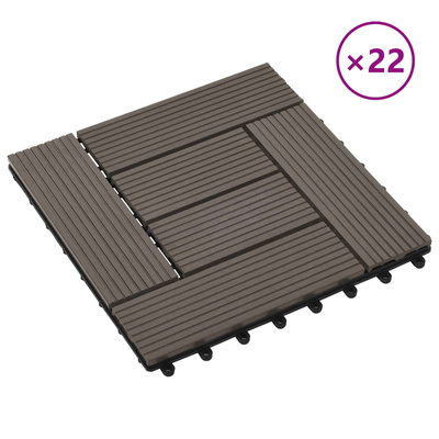 Płytka Tarasowa 22 pcs Ciemny brąz 30 x 30 cm