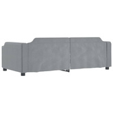 Sofa z funkcją spania, jasnoszara, 90x190 cm, obita tkaniną