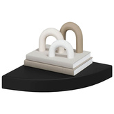vidaXL Narożne półki ścienne, 2 szt., czarne, 25x25x3,8 cm, MDF