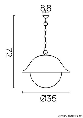 Lampa zewnętrzna wisząca K 1018/1/O-BD