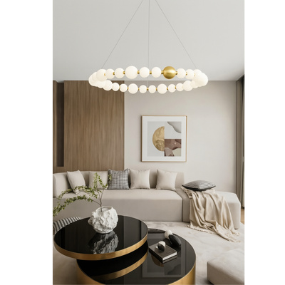 Lampa wisząca Abigali Pontti Big2 56W złoty/mleczne kule