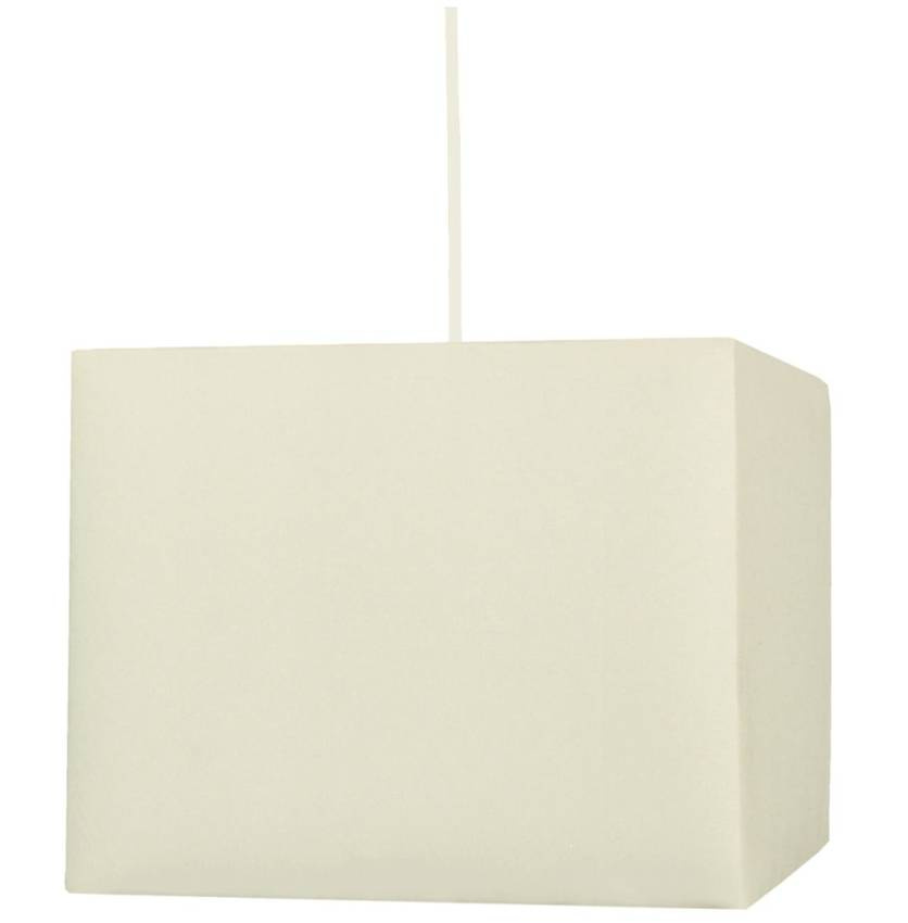 Lampa wisząca z abażurem Basic kremowa kwadratowa pojedyncza E27