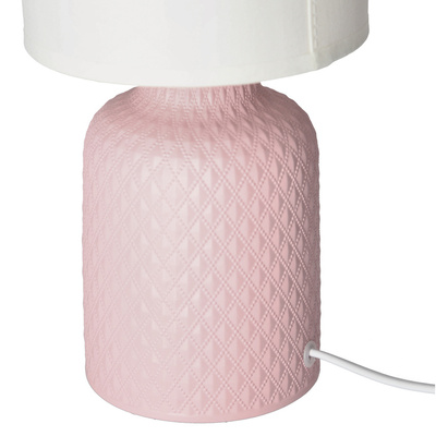 Lampka nocna Iner różowa ceramiczna z abażurem Candellux