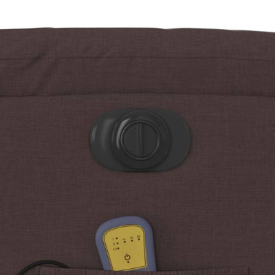 vidaXL Rozkładany fotel masujący, elektryczny, ciemny brąz, tkanina