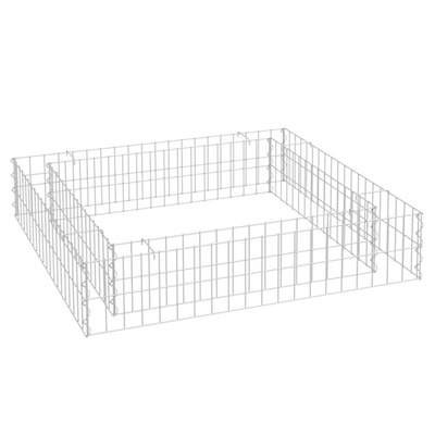 vidaXL Podwyższona donica gabionowa, galwanizowana stal, 100x100x20 cm