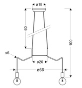 Lampa wisząca Basso biała metalowa 6-punktowa nad stół do jadalni