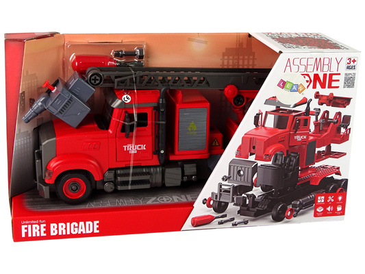 Woź Strażacki Straż Pożarna do Rozkręcania Akcesoria Czerwona