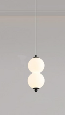 Nowoczesna minimalistyczna sferyczna lampa wisząca DUO Czarna